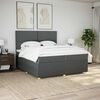 vidaXL Boxspringbett mit Matratze Dunkelgrau 200x200 cm Stoff