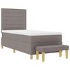 vidaXL Boxspringbett mit Matratze mit Kopfteil Taupe 80 x 200 cm Stoff