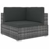 vidaXL Sofa-Eckteil mit Kissen Poly Rattan Grau