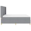 vidaXL Boxspringbett mit Matratze Hellgrau 180 x 200 cm Stoff