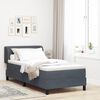 vidaXL Boxspringbett mit Matratze Dunkelgrau 90 x 190 cm Samt