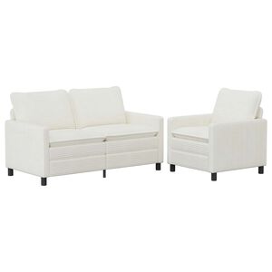 vidaXL Sofa Set 2 stk. Creme Polyester
