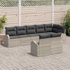 vidaXL Gartensofa-set mit Kissen 8 pcs Hellgrau Poly-Rattan