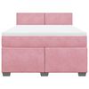 vidaXL Boxspringbett mit Matratze Rosa 140x200 cm Samt