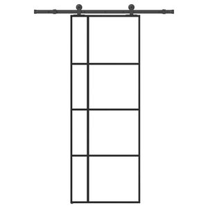 vidaXL Schiebet&uuml;r mit Beschlag 76x205 cm ESG-Glas & Aluminium