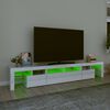 vidaXL TV-Schrank mit LED-Leuchten Hochglanz-Wei&szlig; 230x36,5x40 cm