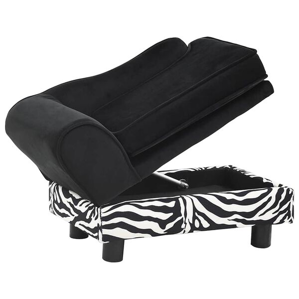 vidaXL Hundesofa Schwarz 57x34x36 cm Plüsch