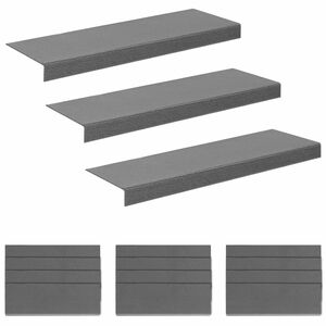 vidaXL Stufenmatten 15 stk. 65 x 21 x 4 cm Hellgrau Polyester