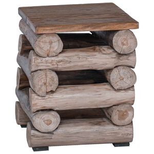 vidaXL Hocker Natur 30 x 30 x 38 cm Massivholz Teak