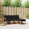 vidaXL Outdoor-Sofagarnitur mit Kissen 4 pcs Nat&uuml;rlich und Schwarz