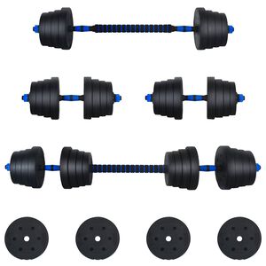 vidaXL 2-in-1 Hantelset 40kg Schwarz und Blau Zement und Eisensand