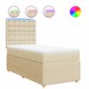 vidaXL Boxspringbett mit Matratze Creme 90x190 cm Stoff