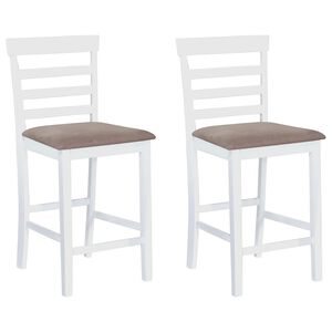 vidaXL Barhocker 2 Stk. Wei&szlig; Stoff