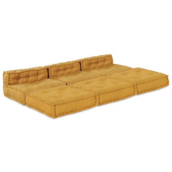 vidaXL Modulares Sofa 4 pcs Gelb Stoff