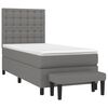 vidaXL Boxspringbett mit Matratze Dunkelgrau 80x200 cm Stoff