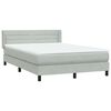 vidaXL Boxspringbett mit Matratze Hellgrau 140x220 cm Samt