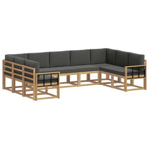 vidaXL Outdoor-Sofagarnitur 9 stk. Wei&szlig; und Anthrazit