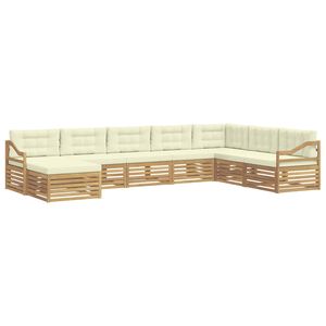 vidaXL Outdoor-Sofagarnitur 8 stk. Wei&szlig; und Creme Polyester