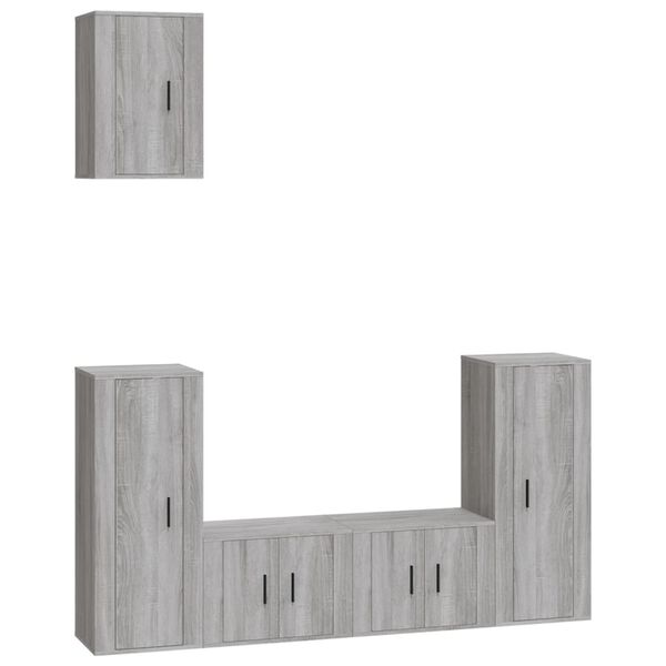 vidaXL 5-tlg. TV-Schrank-Set Grau Sonoma Holzwerkstoff