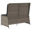 vidaXL Gartenbank mit Kissen Grau Poly Rattan