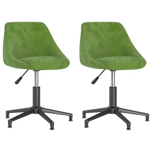 vidaXL Esszimmerst&uuml;hle 2 Stk. Drehbar Hellgr&uuml;n Samt