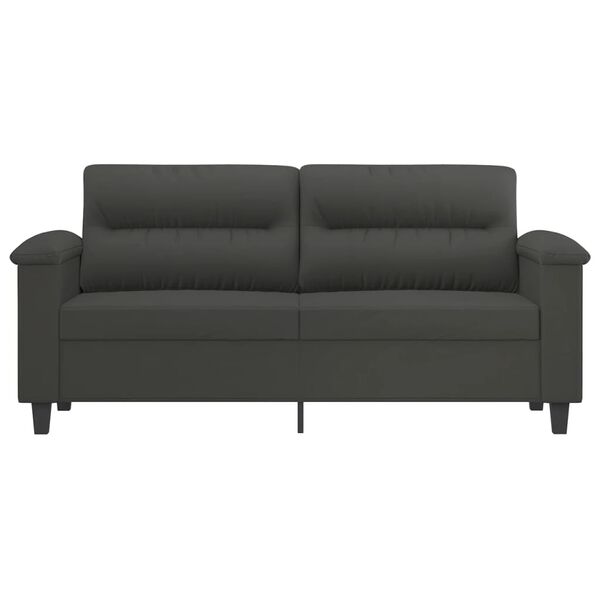vidaXL 2-Sitzer-Sofa Dunkelgrau 140 cm Mikrofasergewebe