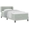 vidaXL Boxspringbett mit Kopfteil Hellgrau 90 x 190 cm Samt