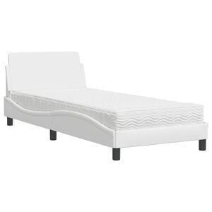 vidaXL Bett mit Matratze "Dover" Wei&szlig; 80x200 cm Kunstleder