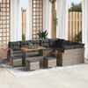 vidaXL Gartensofa-set mit Kissen 14 pcs Grau Poly-Rattan