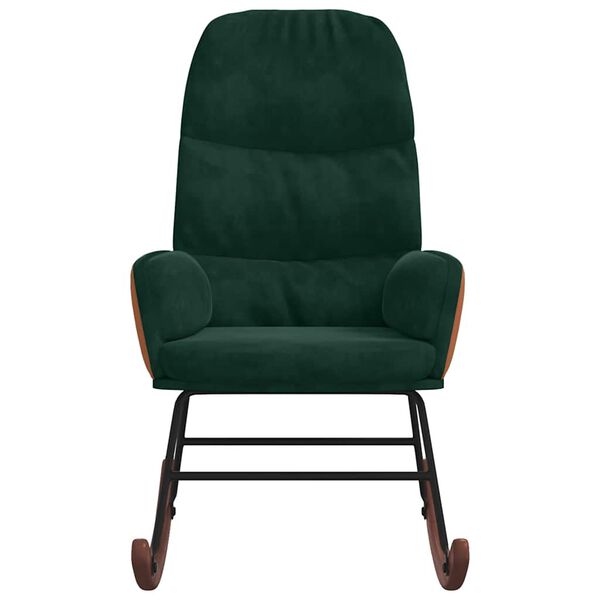 vidaXL Schaukelstuhl Dunkelgr&uuml;n Samt