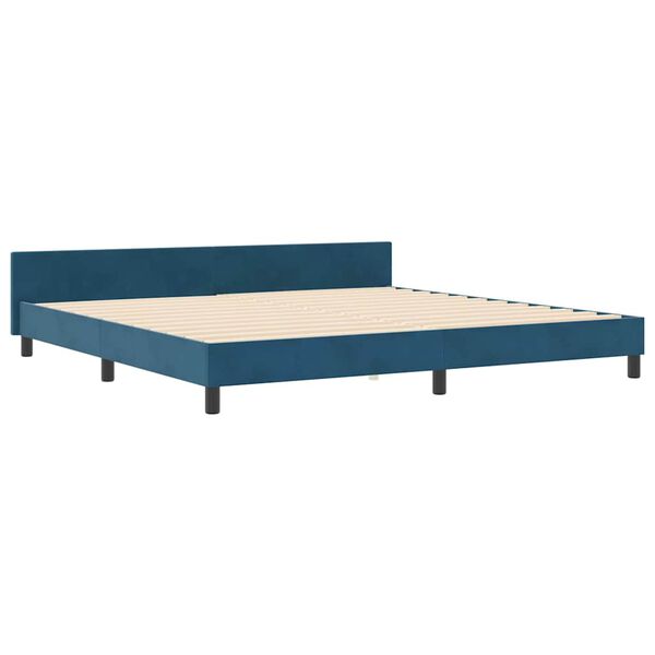 vidaXL Boxspringbett mit Kopfteil Dunkelblau 200 x 200 cm Samt