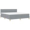 vidaXL LED Boxspringbett mit Kissen Hellgrau 180 x 200 cm Stoff
