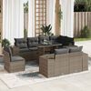 vidaXL 9-tlg. Garten-Sofagarnitur mit Kissen Grau Poly Rattan
