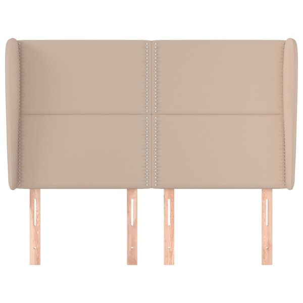 vidaXL Kopfteil mit Ohren Cappuccino-Braun 147x23x118/128cm Kunstleder