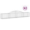 vidaXL Gabionen mit Hochbogen 2 Stk. 300x30x40/60 cm Verzinktes Eisen