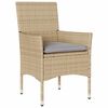 vidaXL Gartenstühle mit Kissen 2 Stk. Beige Poly Rattan