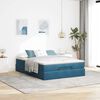 vidaXL Ottoman-Bett mit Matratze Dunkelblau 140x190 cm Samt