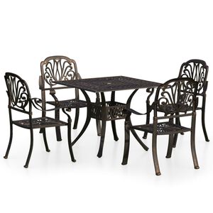 vidaXL 5-tlg. Bistro-Set Aluminiumguss Bronzen