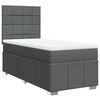 vidaXL Boxspringbett mit Matratze Dunkelgrau 90x190 cm Stoff