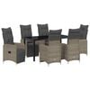 vidaXL Garten Essgruppe 7 stk. Grau Poly-Rattan