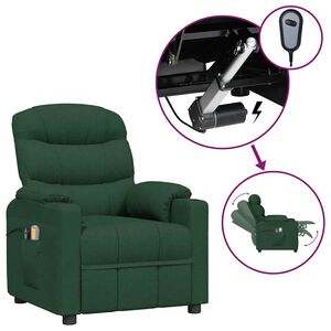 vidaXL Elektrischer Massagesessel Dunkelgr&uuml;n Stoff