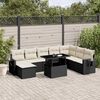vidaXL 8-tlg. Garten-Sofagarnitur mit Kissen Schwarz Poly Rattan