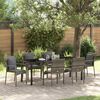 vidaXL Garten Essgruppe mit Kissen 7 pcs Grau Poly-Rattan