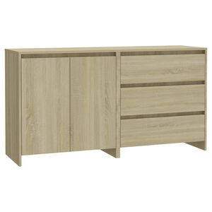 vidaXL 2-tlg. Sideboard Sonoma-Eiche Holzwerkstoff