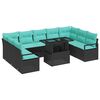 vidaXL Gartensofa-set 10 stk. 9-Sitzanzahl Schwarz und Blau