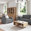 vidaXL Sofa 3 pcs Dunkelgrau Leinenmischgewebe