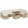 vidaXL Garten-Sofa-Set mit Kissen 9 pcs Beige Poly Rattan