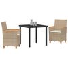 vidaXL Garten Essgruppe 3 pcs Beige Poly-Rattan