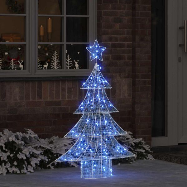 vidaXL Weihnachtsbaum mit 100 LEDs Blau 122 cm Acryl