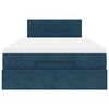 vidaXL Ottoman-Bett mit Matratze Dunkelblau 120x190 cm Samt